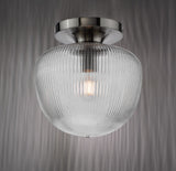 Abrielle Flush Brushed Nickel and Ribbed Glass