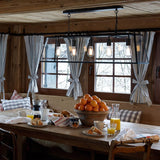 Academy 5 Light Bar Pendant Matt Black and Glass