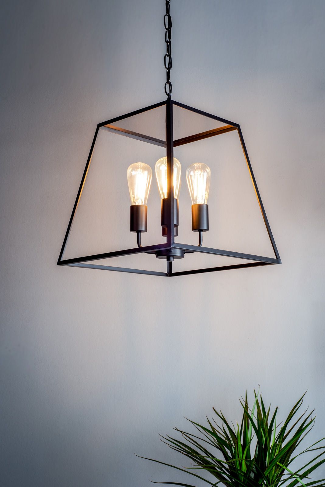 Academy 4 Light Lantern Matt Black