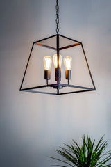 Academy 4 Light Lantern Matt Black