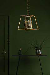 Academy 4 Light Lantern Natural Brass