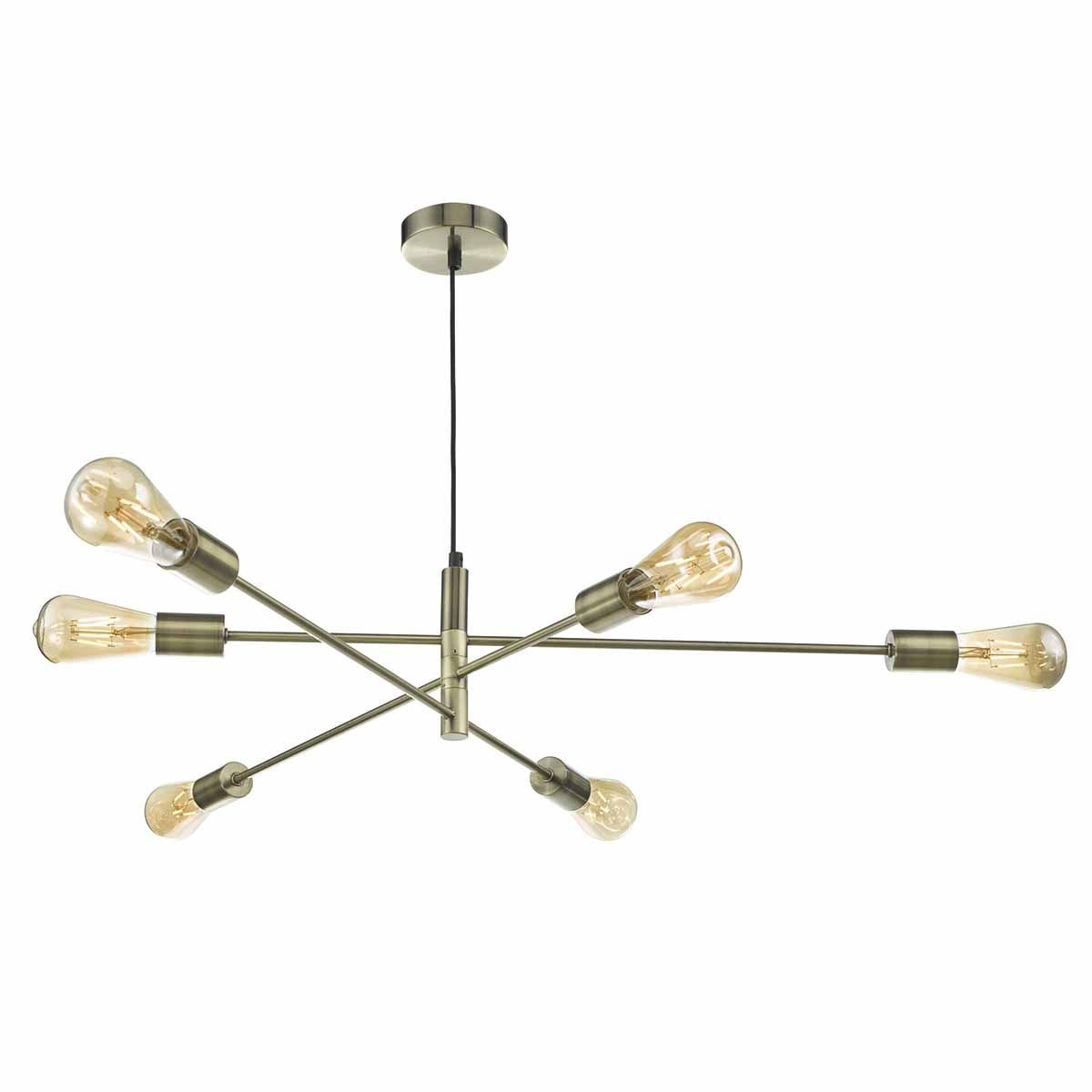 Alana 6 Light Pendant Antique Brass