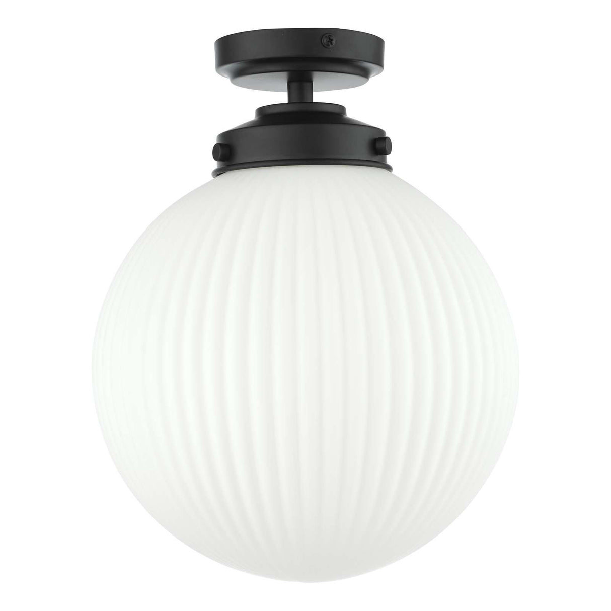 Alrik Bathroom Flush Matt Black Opal Glass IP44