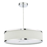 Alvaro 3 Light Pendant Polished Chrome and Ivory With Shade