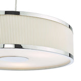 Alvaro 3 Light Pendant Polished Chrome and Ivory With Shade