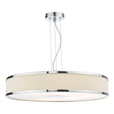 Alvaro 6 Light Pendant Polished Chrome and Ivory With Shade