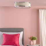 Alvaro 3 Light Flush Polished Chrome With Ivory shade