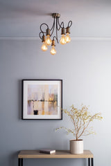Alzbet 5 Light Semi-Flush Antique Brass
