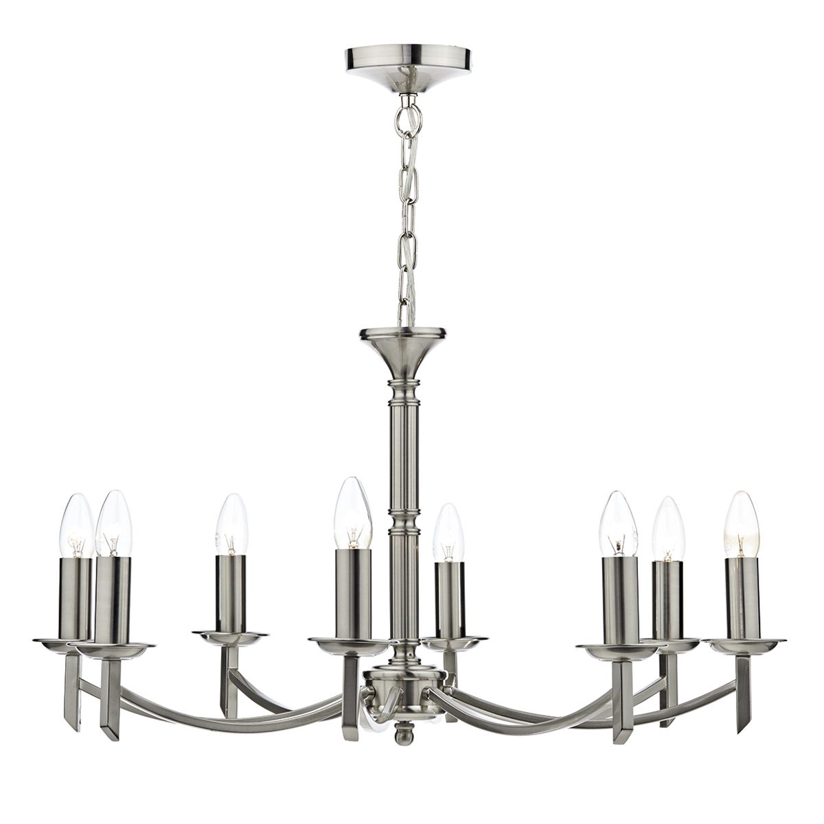 Ambassador 8 Light Armed Pendant Satin Chrome Fitting Only