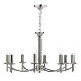Ambassador 8 Light Armed Pendant Satin Chrome Fitting Only