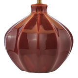 Amrita Ceramic Table Lamp Red and Antique Brass With Shade
