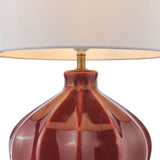 Amrita Ceramic Table Lamp Red and Antique Brass Base Only