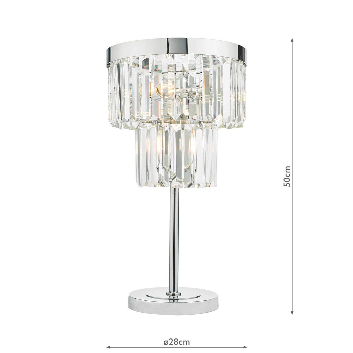 Angel 4 Light Table Lamp Polished Chrome Crystal