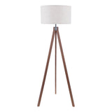 Armitage Tripod Floor Lamp Dark Wood With Shade
