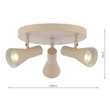 Arnel 3 Light Plate Spotlight Satin Taupe