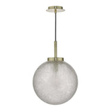 Avari 1 Light Pendant Satin Brass And Clear Frosted Glass