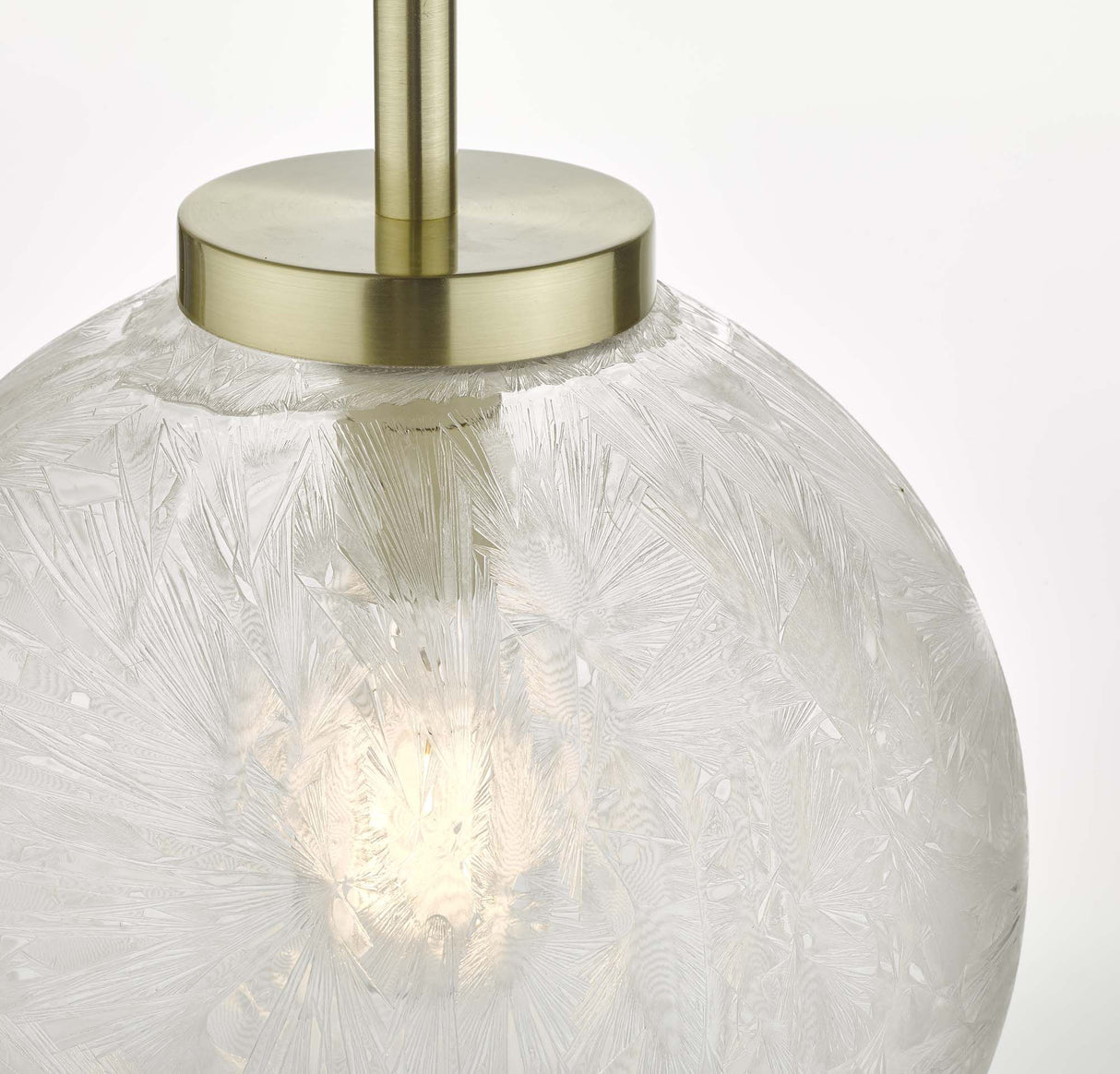 Avari 1 Light Pendant Satin Brass And Clear Frosted Glass