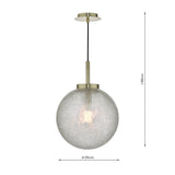 Avari 1 Light Pendant Satin Brass And Clear Frosted Glass