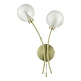 Avari 2 Light Wall Light Satin Brass Glass