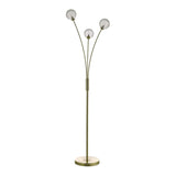 Avari 3 Light Floor Lamp Satin Brass and Frosted Glass