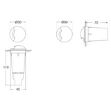 Aldo 1L 1.7W G9 LED 3000K, Recessed/Ground Light, White/Clear