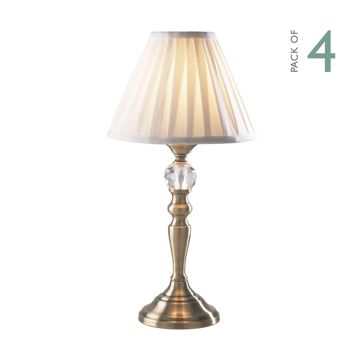 Beau Touch Table Lamp Antique Brass With Shade (Multipack)