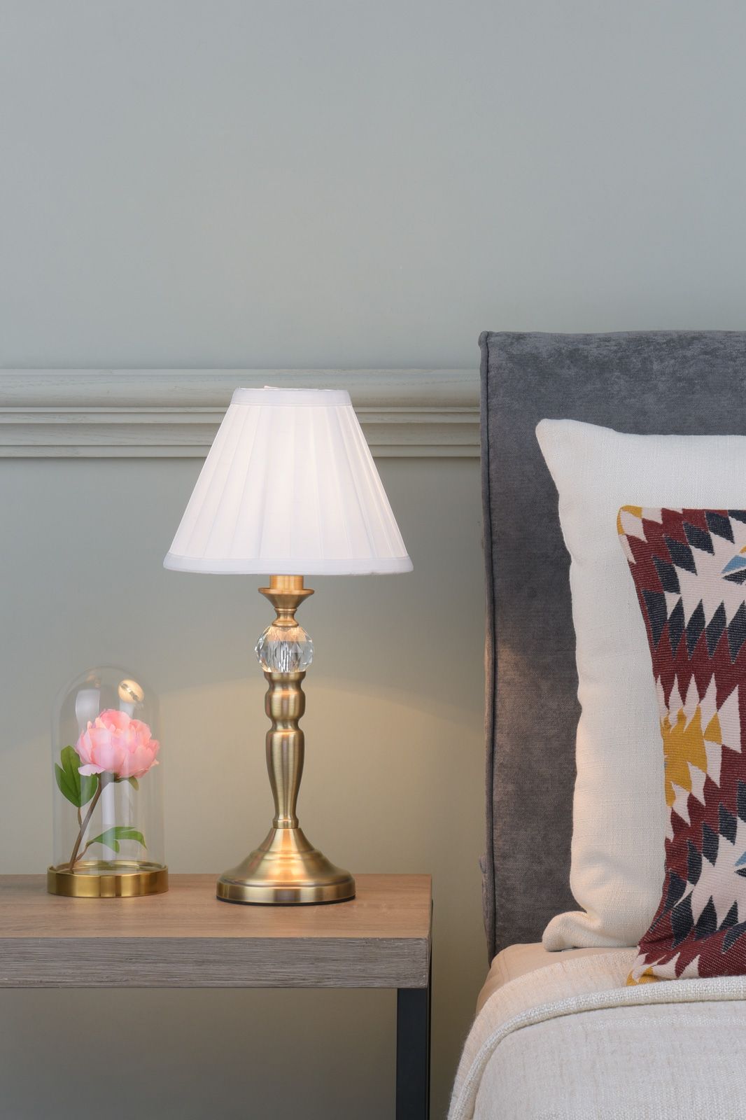 Beau Touch Table Lamp Antique Brass With Shade (Multipack)
