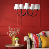 Becca 5 Light Pendant Matt Black With Shade