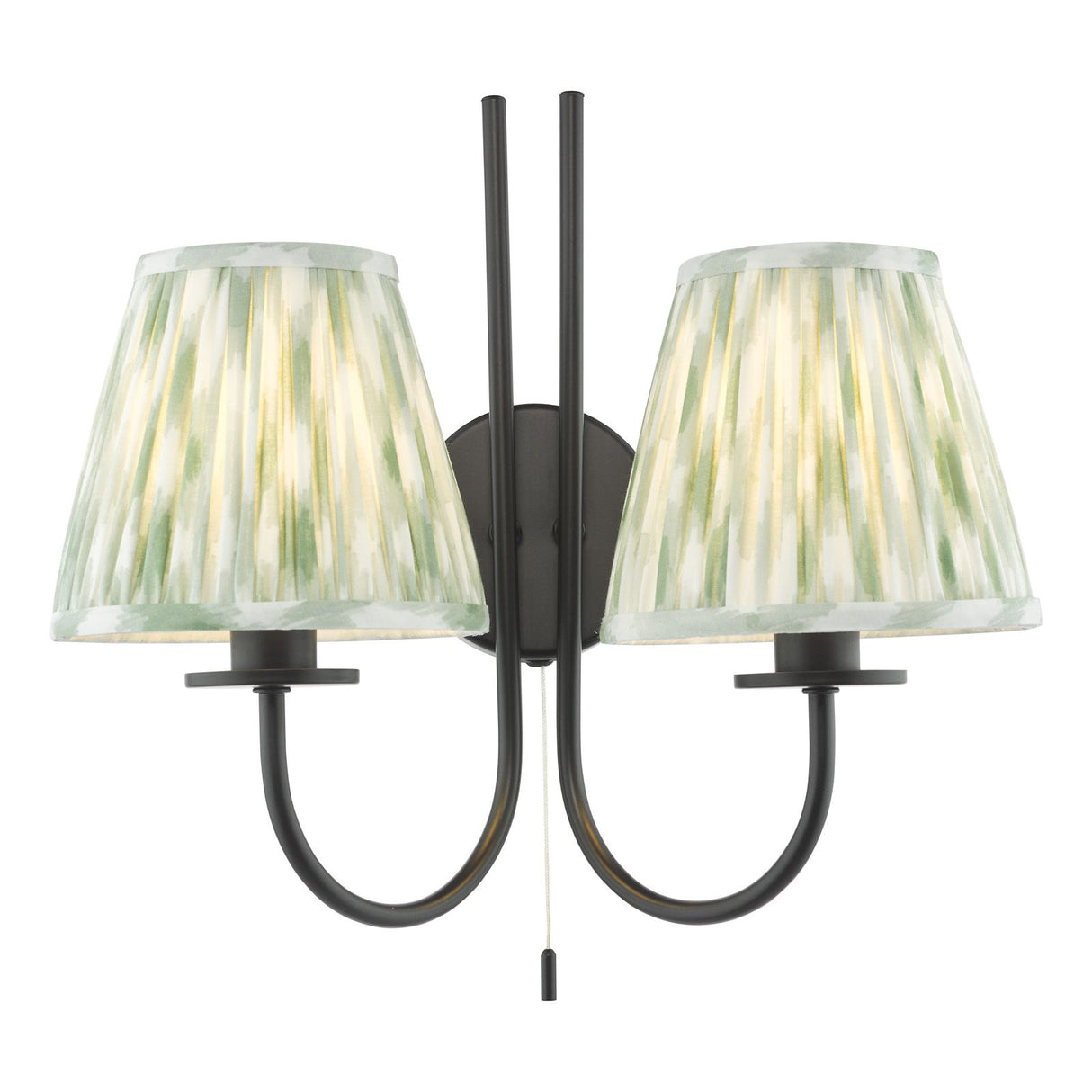 Becca 2 Light Wall Light Matt Black With Shade