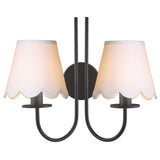 Becca 2 Light Wall Light Matt Black With Shade