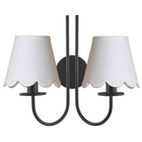 Becca 2 Light Wall Light Matt Black With Shade