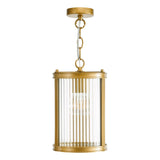 Bianka Pendant Satin Bronze and Ribbed Glass