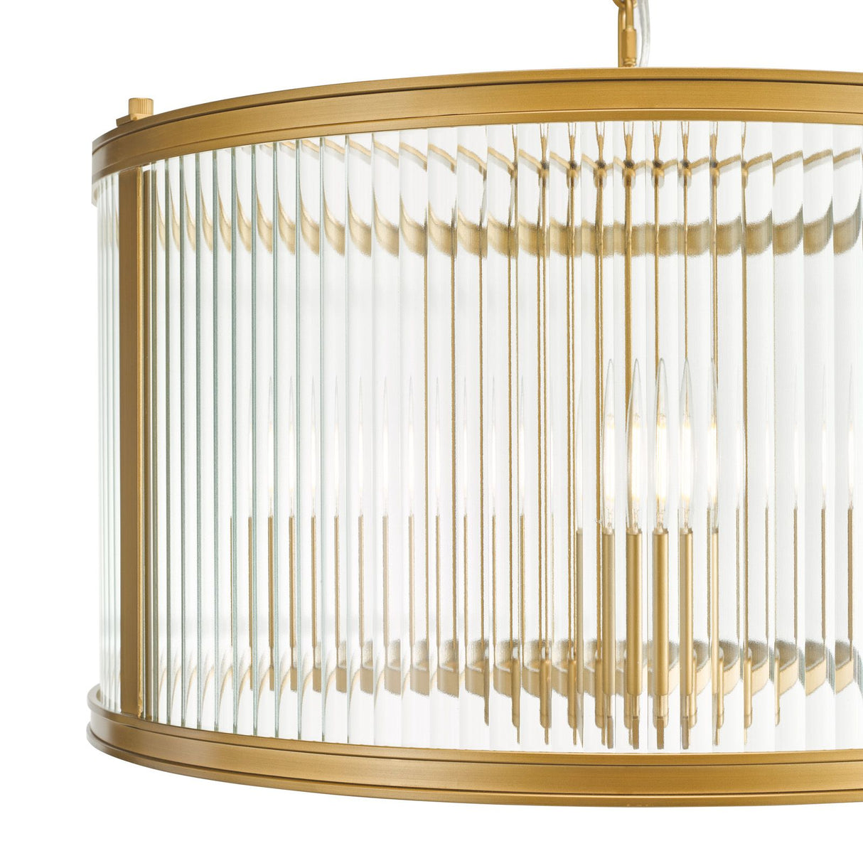 Bianka 3 Light Pendant Satin Bronze and Ribbed Glass