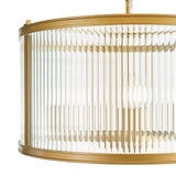 Bianka 3 Light Pendant Satin Bronze and Ribbed Glass