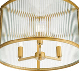 Bianka 3 Light Pendant Satin Bronze and Ribbed Glass