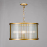 Bianka 3 Light Pendant Satin Bronze and Ribbed Glass