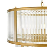 Bianka 6 Light Pendant Satin Bronze and Ribbed Glass