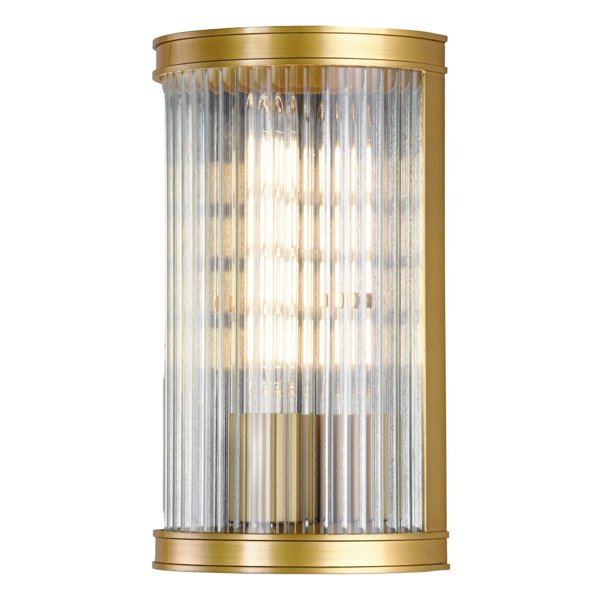 Bianka Wall Light Satin Bronze and Ribbed Glass