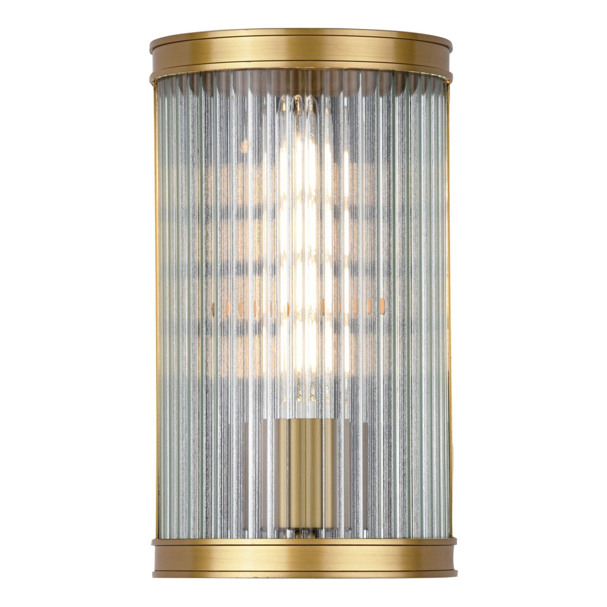 Bianka Wall Light Satin Bronze and Ribbed Glass