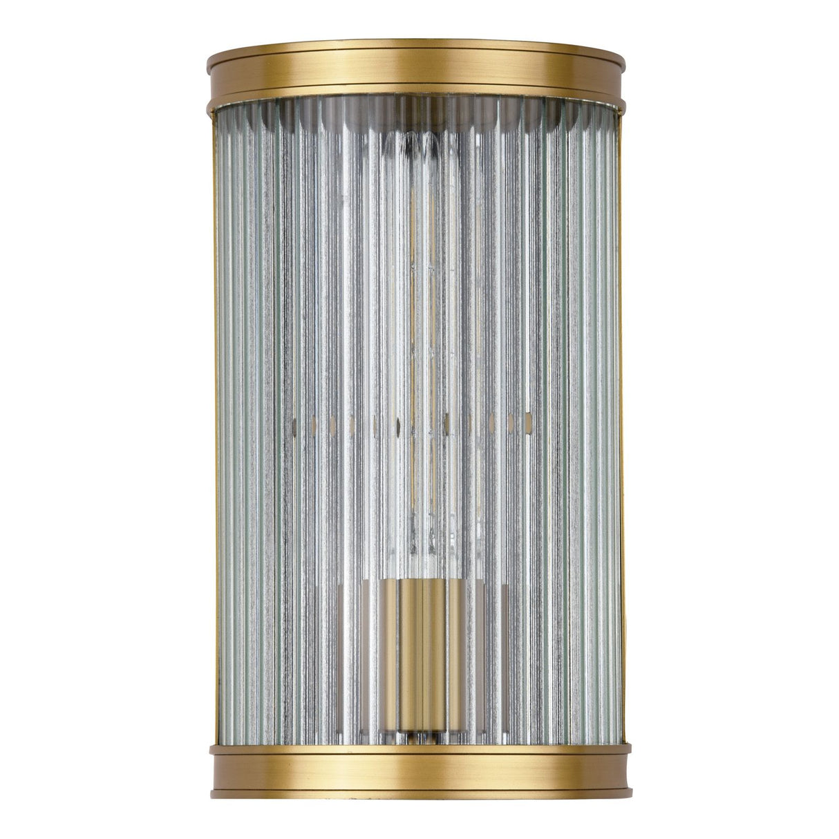 Bianka Wall Light Satin Bronze and Ribbed Glass