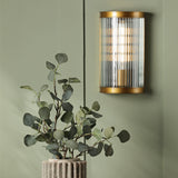 Bianka Wall Light Satin Bronze and Ribbed Glass