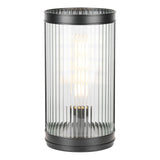 Bianka Table Lamp Matt Black and Ribbed Glass