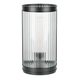 Bianka Table Lamp Matt Black and Ribbed Glass