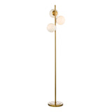 Bombazine 3 Light Floor Lamp Natural Brass and Opal Glass