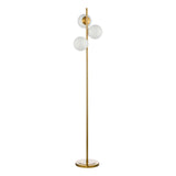 Bombazine 3 Light Floor Lamp Natural Brass and Opal Glass