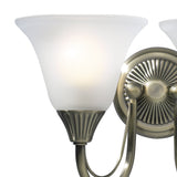Boston 2 Light Wall Light Antique Brass and Opal Glass
