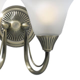 Boston 2 Light Wall Light Antique Brass and Opal Glass