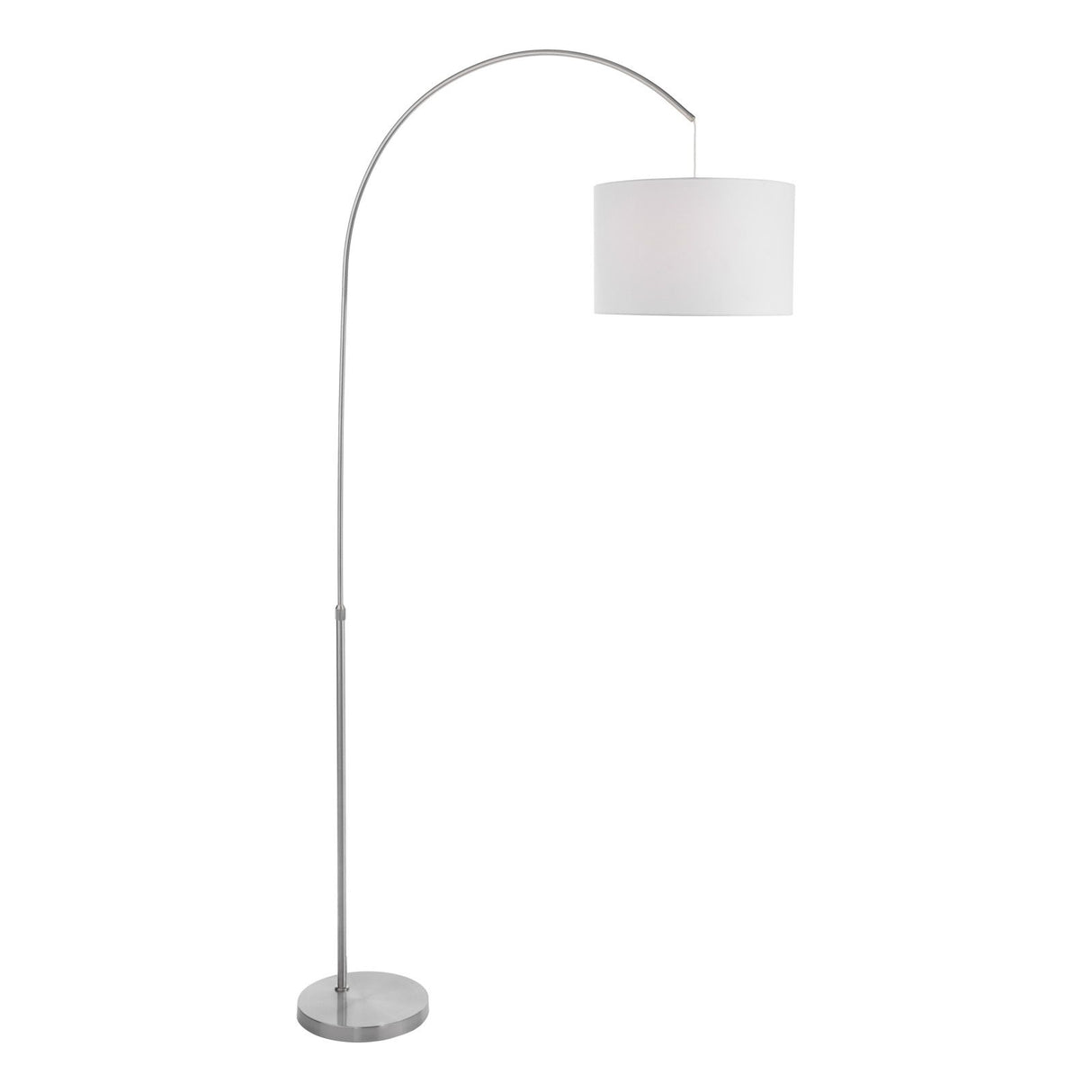 Bow Floor Lamp Satin Nickel With Shade