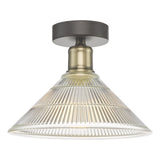 Boyd 1 Light Flush Antique Brass with Glass Shade