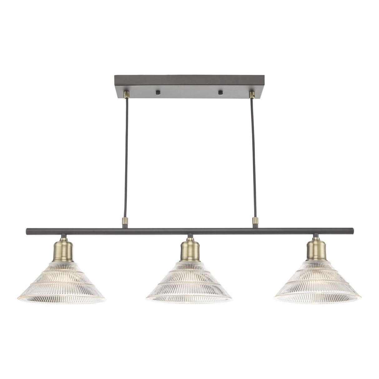 Boyd 3 Light Bar Antique Brass with Glass Shade